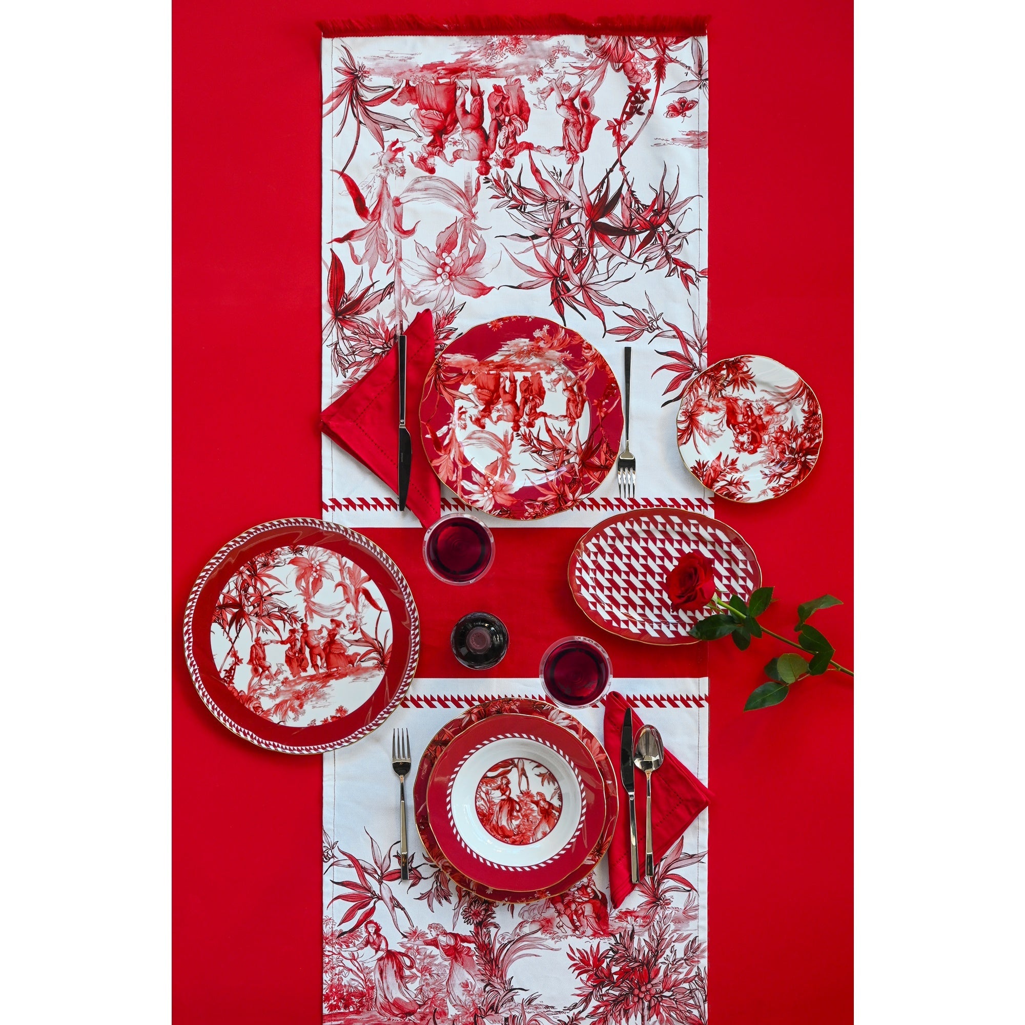 Dessert plate, porcelain, 7.7 inches, Le Rouge - BACI MILANO