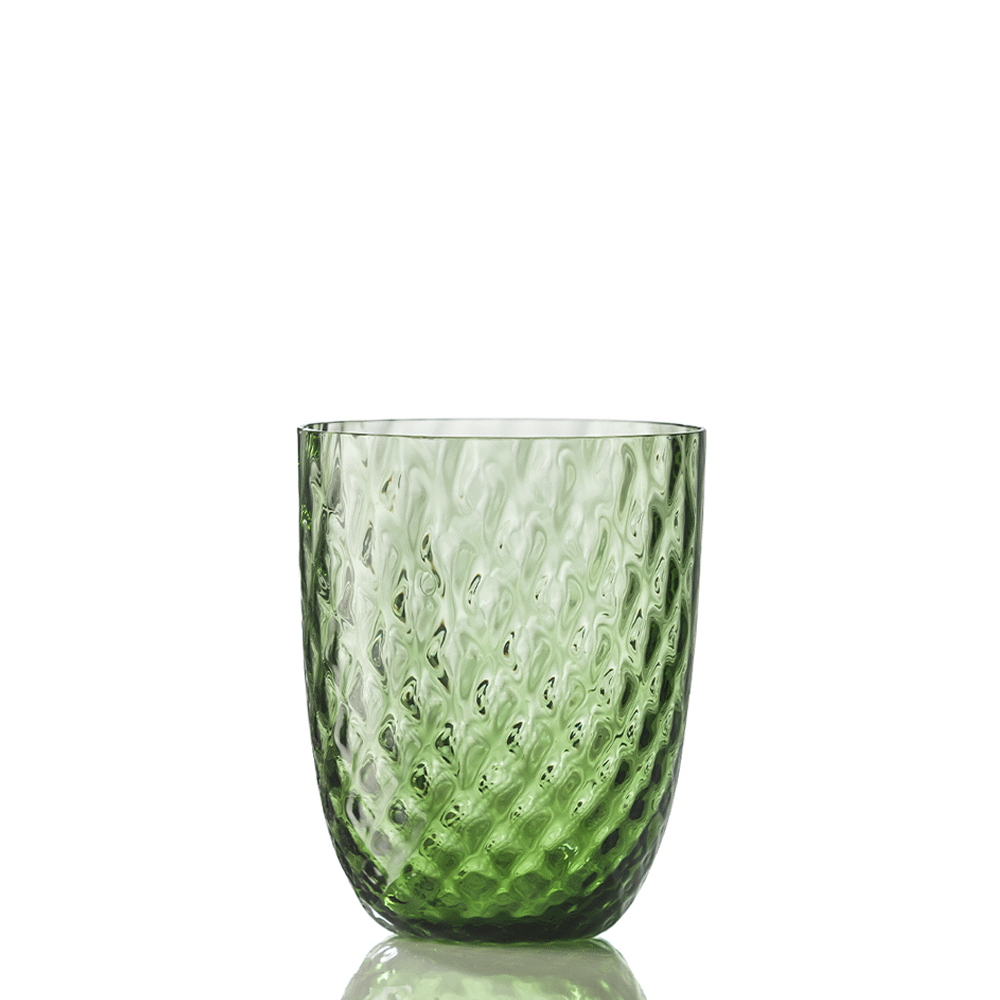 Water glass, 3.9 in, Balloton Soraya Green, Idra - SIMONA'S COLLECTION