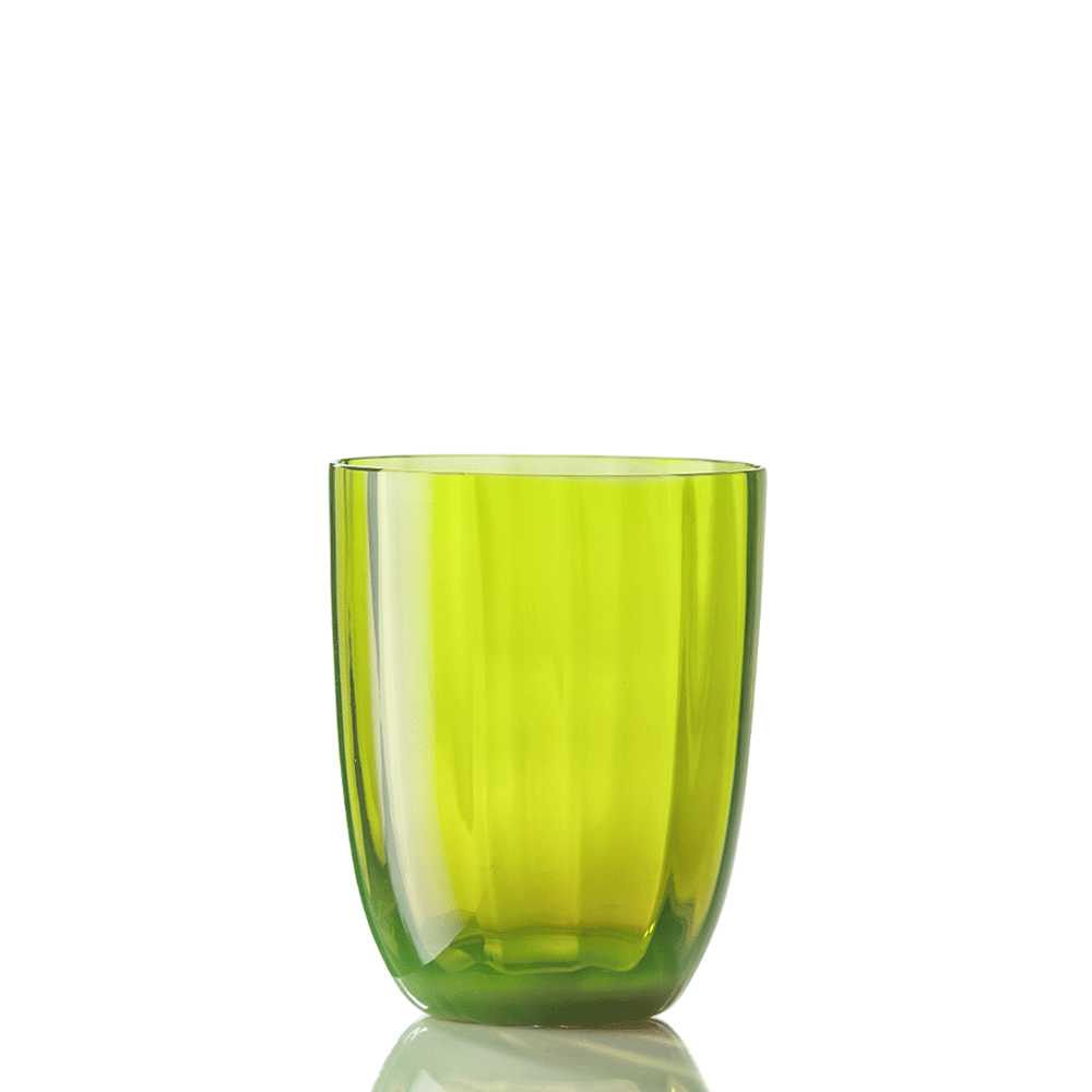 Water glass, 3.9 in, Optic Acid Green, Idra - SIMONA'S COLLECTION