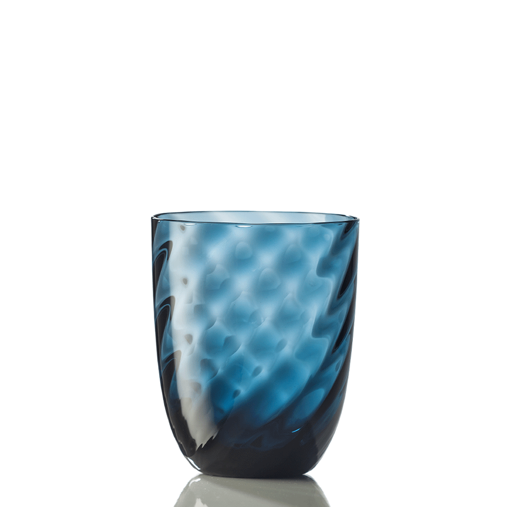 Water glass, 3.9 in, Twisted Blue Avio, Idra - SIMONA'S COLLECTION