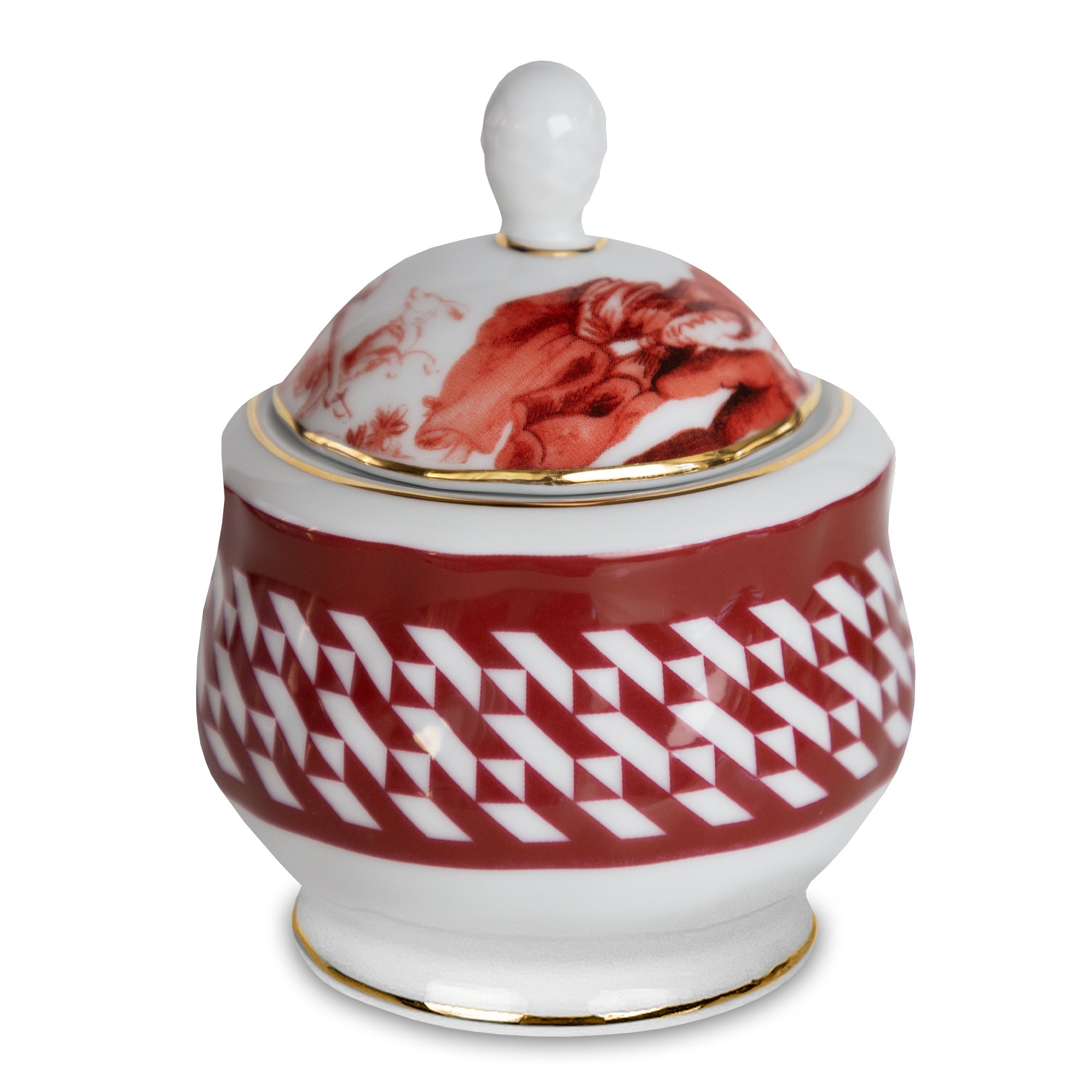 Porcelain sugar bowl, Le Rouge -  BACI MILANO